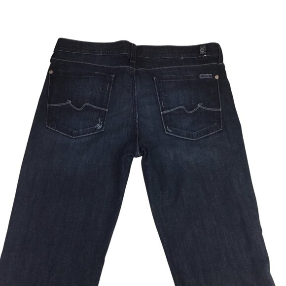 7 For All Mankind Womens 31 Bootcut Jeans Dark Wash Denim Cotton/Spandex Blend - Picture 8 of 12